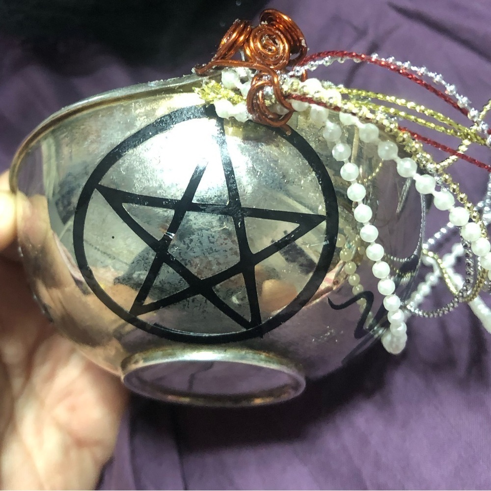 Silver Bowl with Pentagram Design